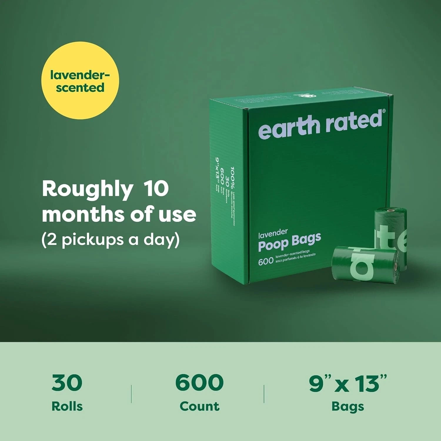 100% Certified Earth Rated Dog Poo Bags Leak Proof & Unscented Waste Bag Refill