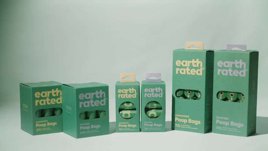 100% Certified Earth Rated Dog Poo Bags Leak Proof & Unscented Waste Bag Refill